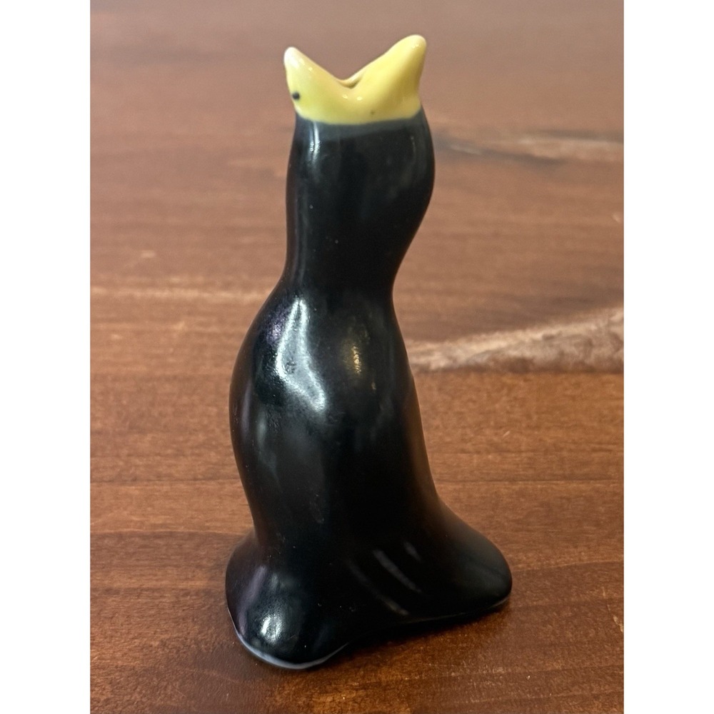 Vintage Ceramic Black Pie Bird Funnel Vent Baking Retro Country Kitchen 4"
